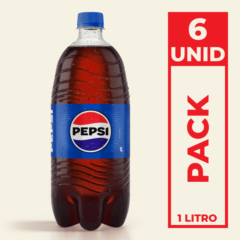Refrigerante Pepsi Cola Garrafa Pet 1L Pack C/6